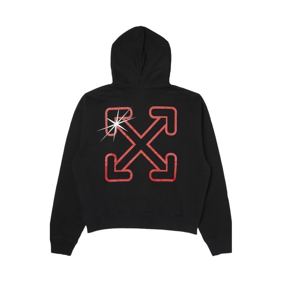 오프화이트 스타드 애로우 오버 후드 블랙 레드
