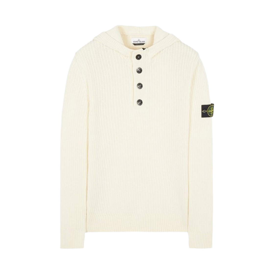 스톤 아일랜드 564A5 코튼 셔닐 후드 니트 오프 화이트 - 21FW(Stone Island 564A5 Cotton Chenille Hooded Knit Off White - 21FW) - 1