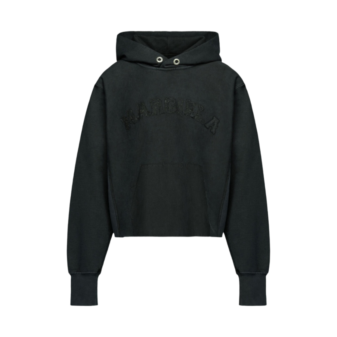 (W) 메종 마르지엘라 로고 코튼 플리스 후드 블랙((W) Maison Margiela Logo Cotton Fleece Hoodie Black) - 1