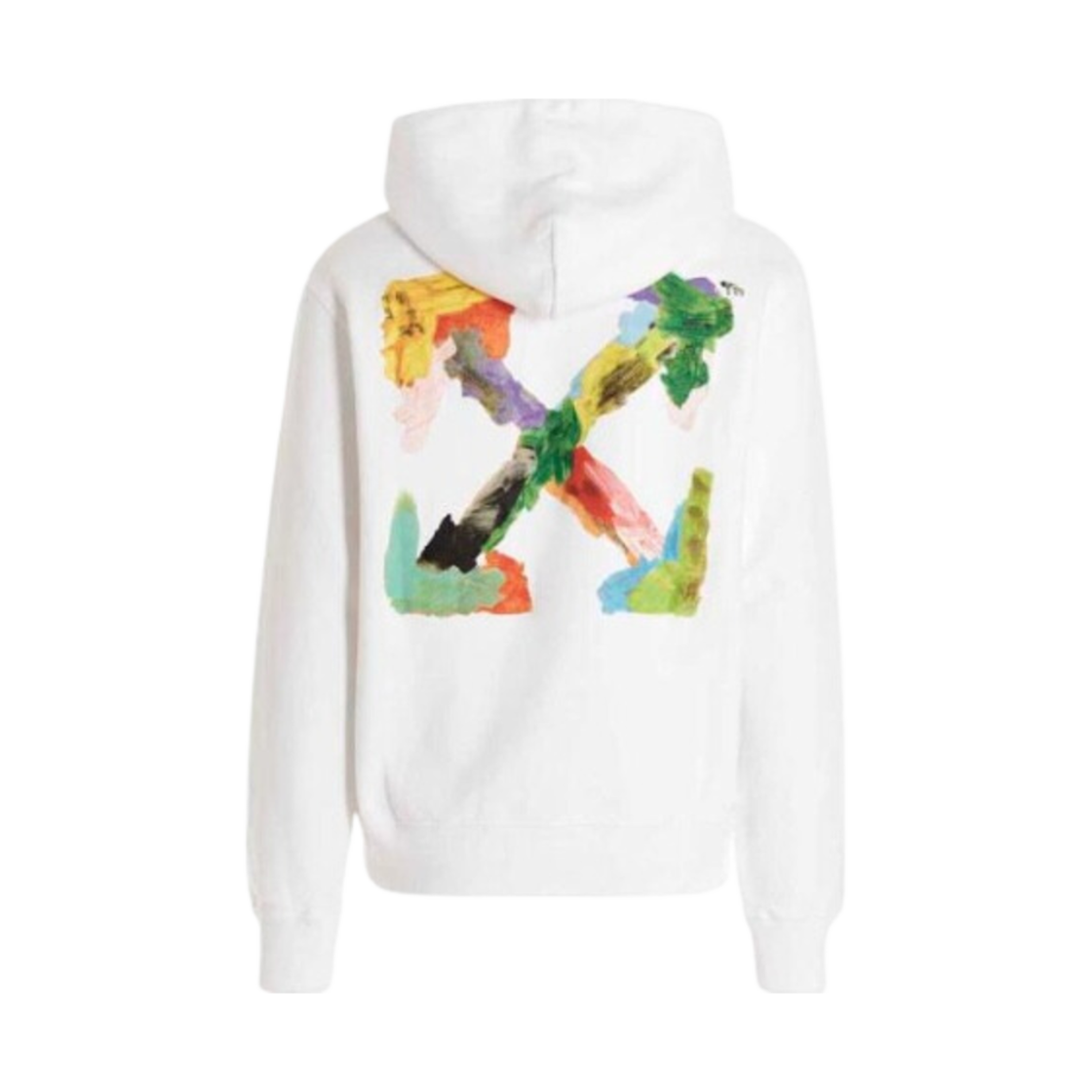 오프화이트 브러쉬 애로우 슬림 후드 화이트 멀티컬러(Off-White Brush Arrow Slim Hoodie White Multicolor)