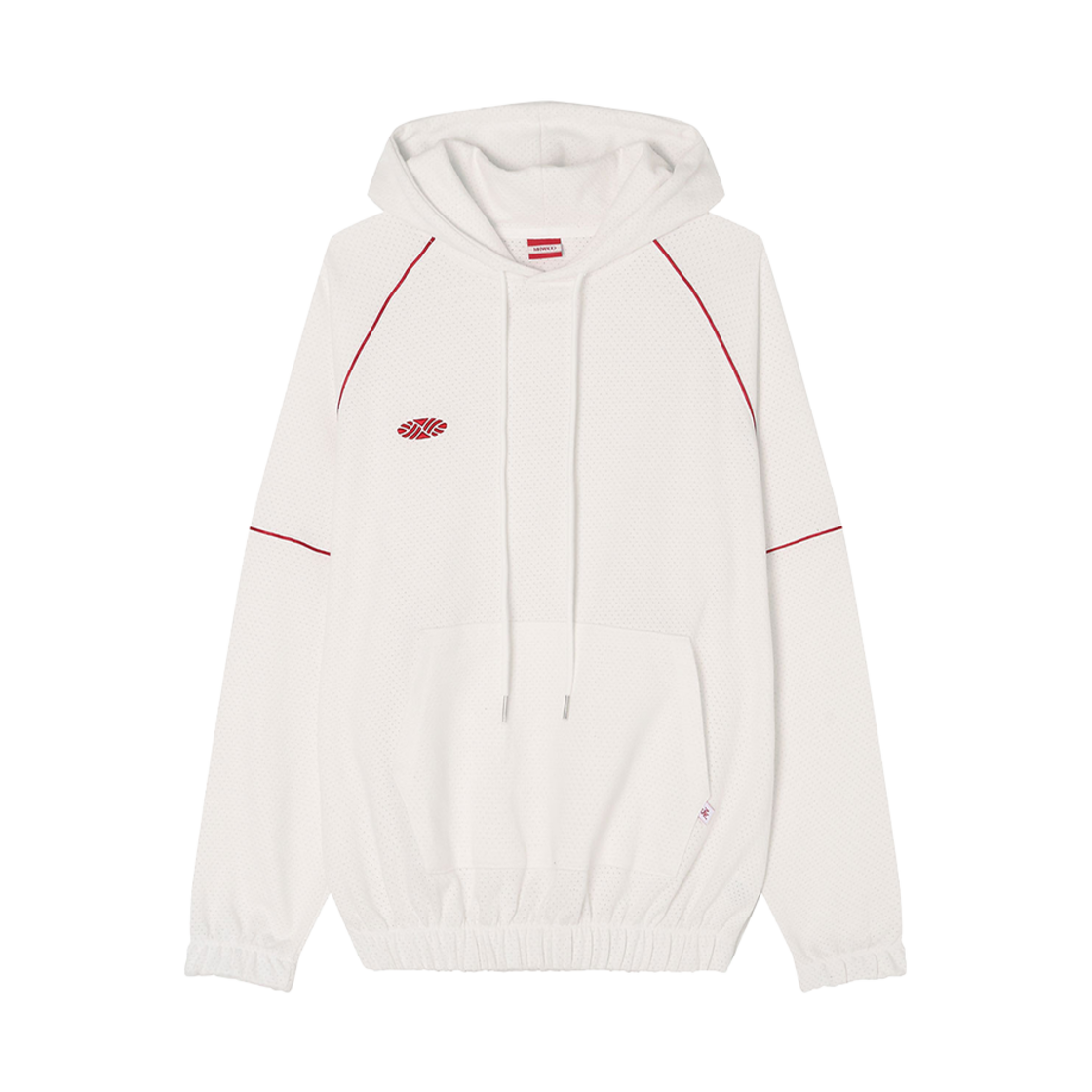 HD-MESH-PCH-WH Menasoo Mesh Punching Hoodie White
