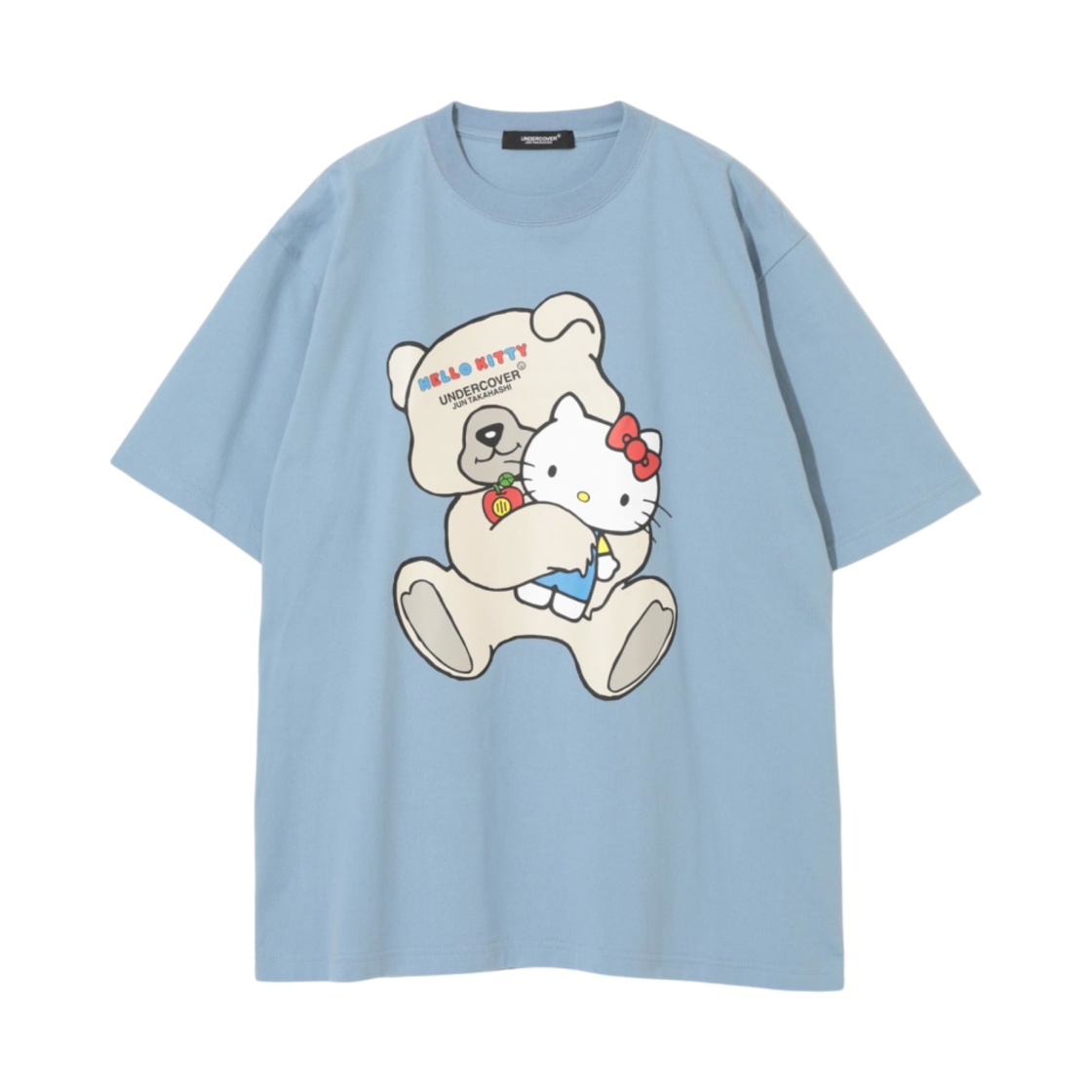 언더커버 x 산리오 UC2D8807 헬로 키티 코튼 티셔츠 그레이 블루(Undercover x Sanrio UC2D8807 Hello Kitty Cotton T-Shirt Gray Blue)