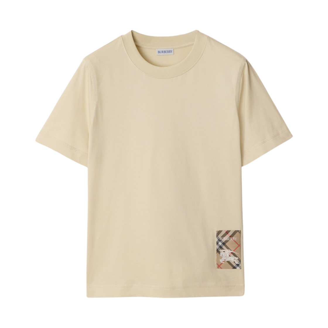 8103506 (W) Burberry Check Label Cotton T-Shirt Nutmeg