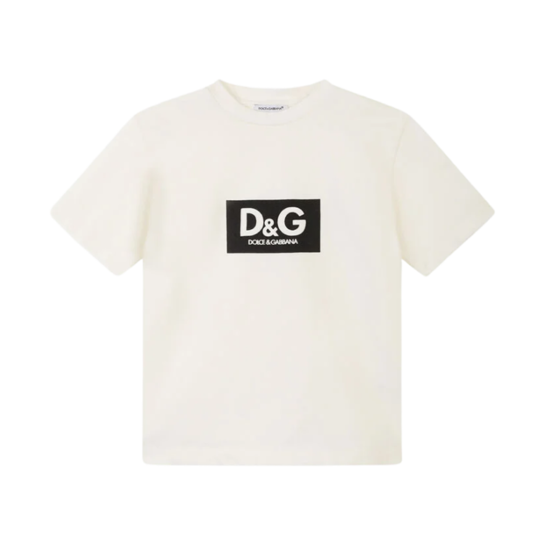 L4JTDMG7A8BHA3AP (Kids) Dolce & Gabbana Logo Print Interlock T-Shirt White