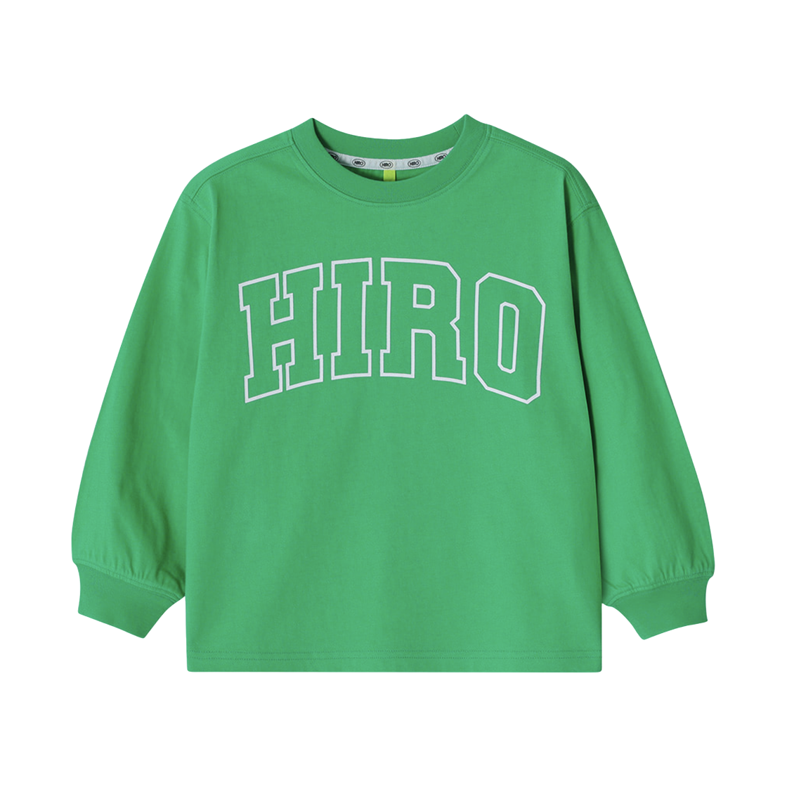 (키즈) 히로 블랭크 롱슬리브 티셔츠 그린((Kids) Hiro Blank Long Sleeve T-Shirt Green)