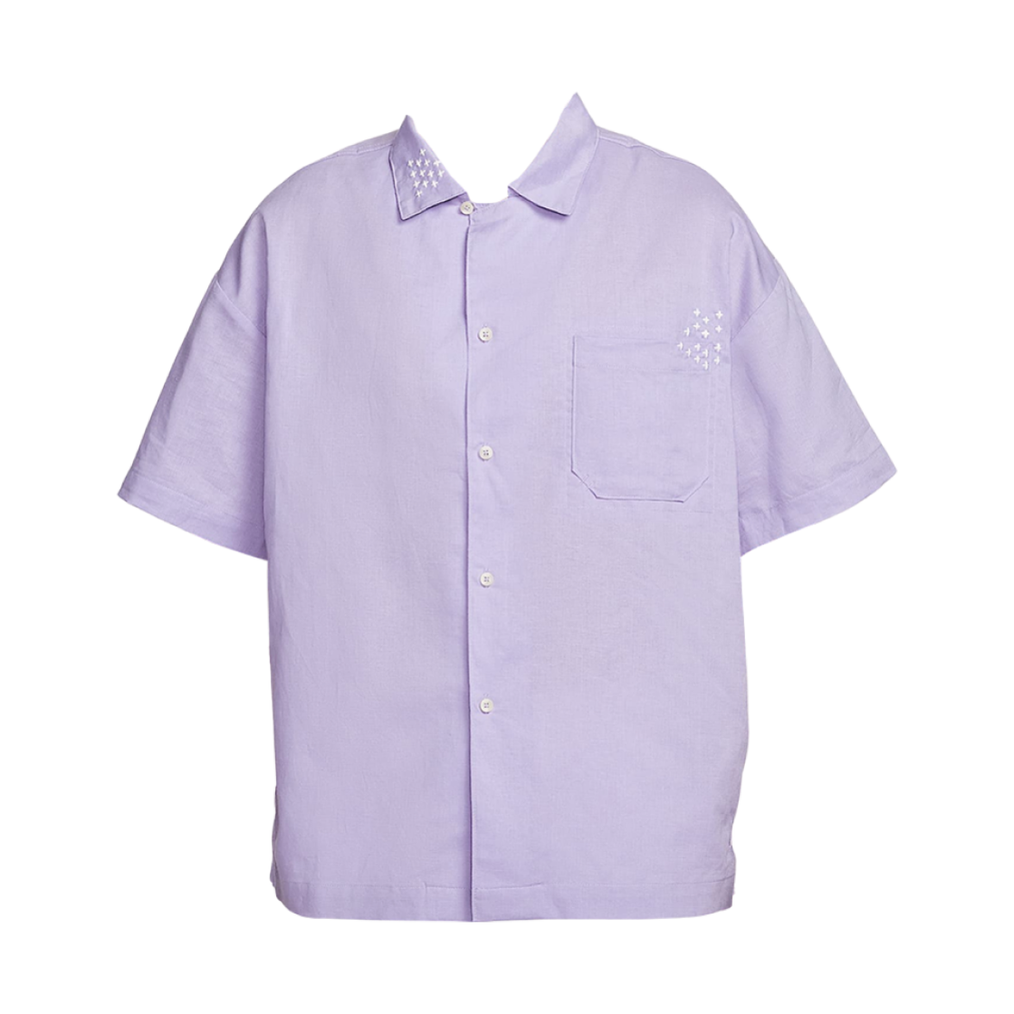 HJ2982-515 Nike Life Linen Short Sleeve Button Down Hydrangeas Phantom - Asia