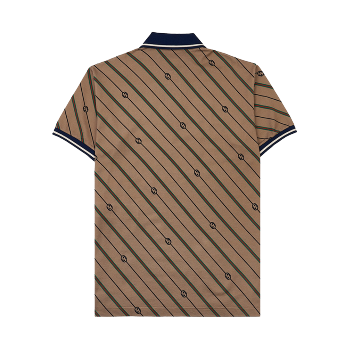 구찌 인터로킹 스트라이프 폴로 티셔츠 라이트 카멜(Gucci Interlocking Striped Polo T-Shirt Light Camel) - 2