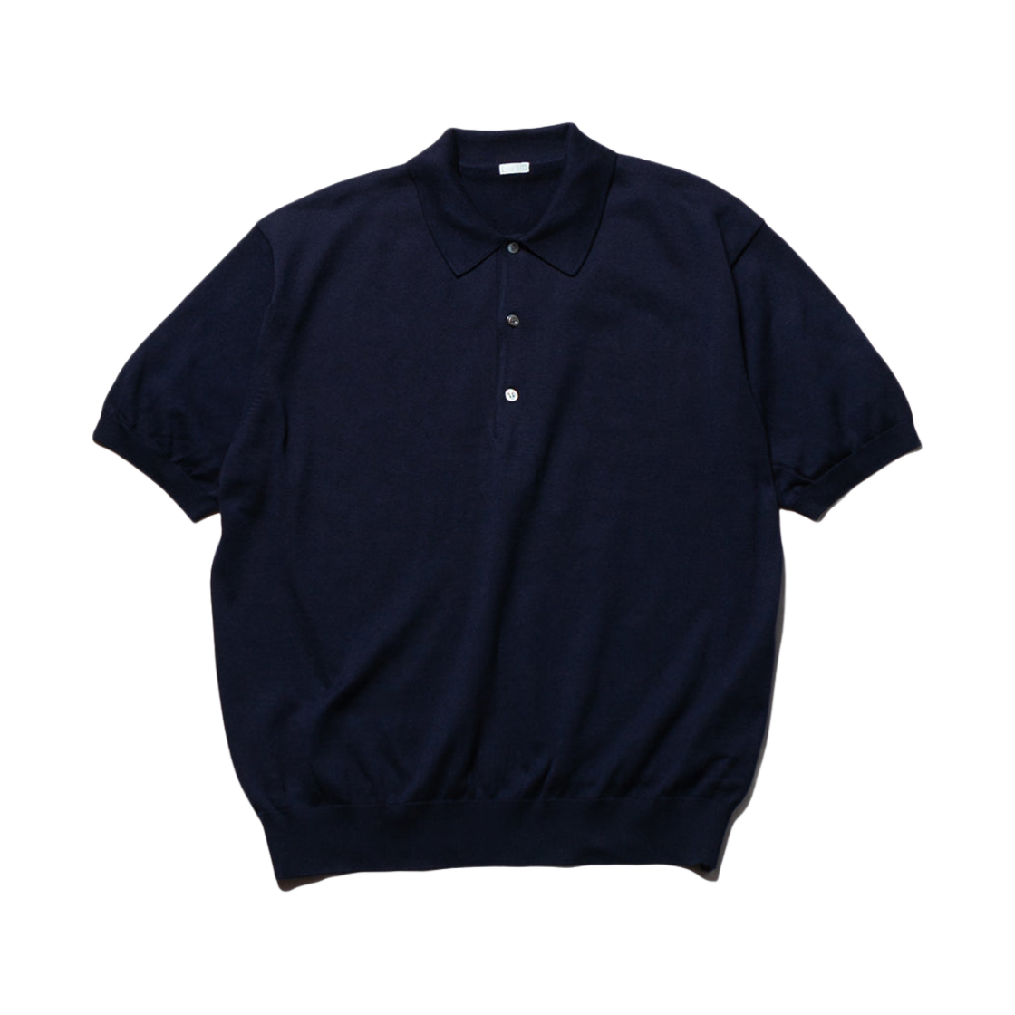 아프레쎄 코튼 니트 숏슬리브 폴로 셔츠 네이비 - 24FW(A.Presse Cotton Knit S/S Polo Shirts Navy - 24FW) - 1
