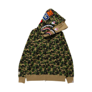 BAPE ABC Camo Double Shark Full Zip Hoodie Green
