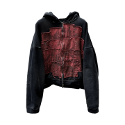 Undermycar Burning Wasteland Multi Patched Zipped Hoodie Black