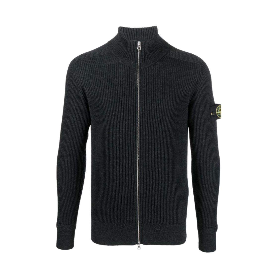 스톤 아일랜드 519C2 울 지퍼 가디건 다크 그레이 - 22FW(Stone Island 519C2 Wool Zipped Cardigan Dark Grey - 22FW) - 1