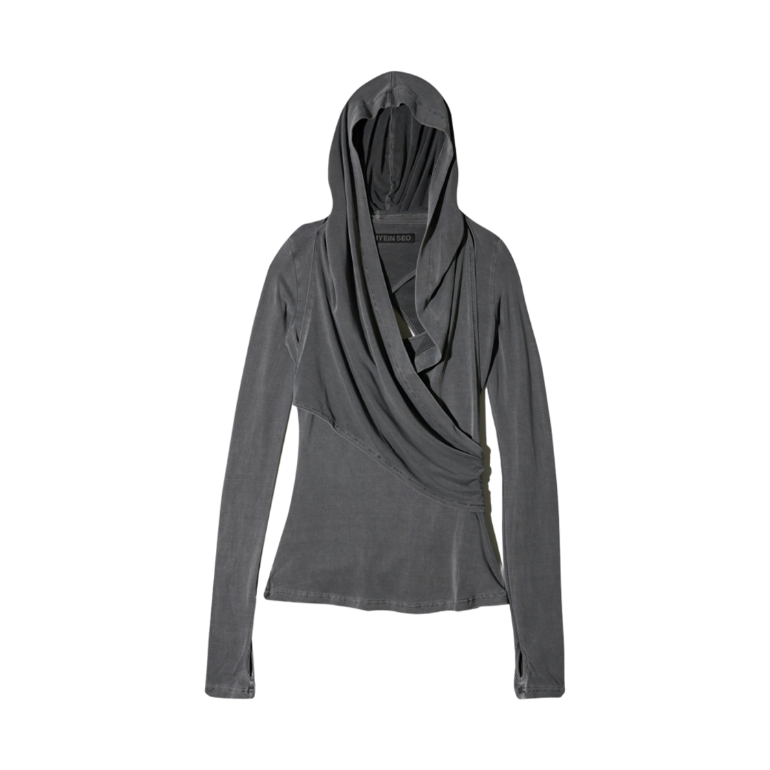 (W) 혜인 서 후디드 저지 탑 차콜((W) Hyein Seo Hooded Jersey Top Charcoal)