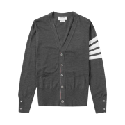 Thom Browne Classic Merino Wool Cardigan Dark Grey