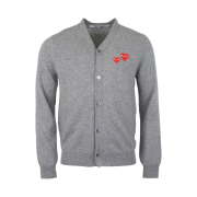 Play Comme des Garcons Double Heart Cardigan Grey
