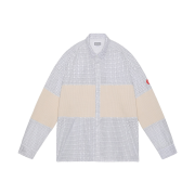 Cav Empt Wide Rib Cut Control Big Shirt Grey Paneled Beige - 24SS