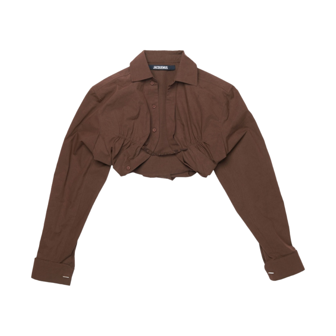 (W) 자크뮈스 라 슈미즈 마초우 볼레로 셔츠 브라운((W) Jacquemus La Chemise Machou Bolero Shirt Brown) - 1