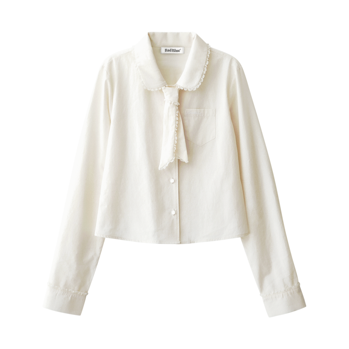 배드블루 블루밍 타이 셔츠 아이보리(BadBlue Blooming Tie Shirt Ivory)