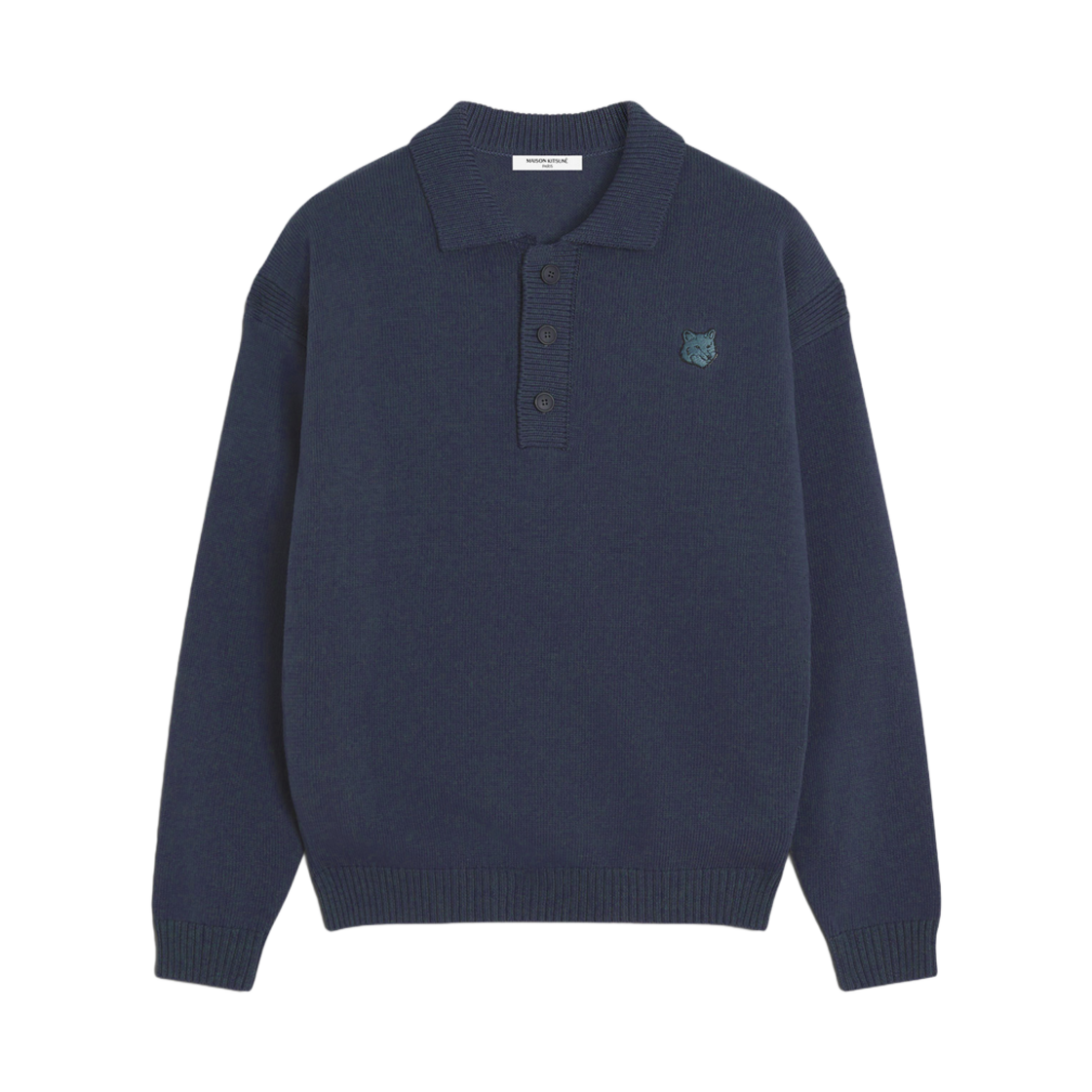 메종 키츠네 볼드 폭스 헤드 패치 컴포트 폴로 슬레이트 그레이(Maison Kitsune Bold Fox Head Patch Comfort Polo Slate Grey)