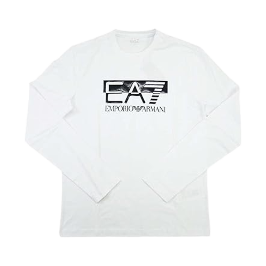 6RPT64PJ03Z0100 Emporio Armani EA7 Logo Print Long Sleeve T-Shirt White Black