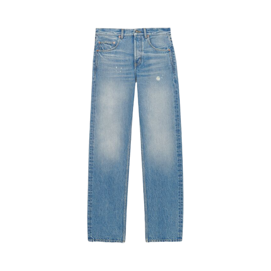 754666-Y04PH-4598 (W) Saint Laurent Long Extreme Baggy Jeans in Denim Lake Medium Blue