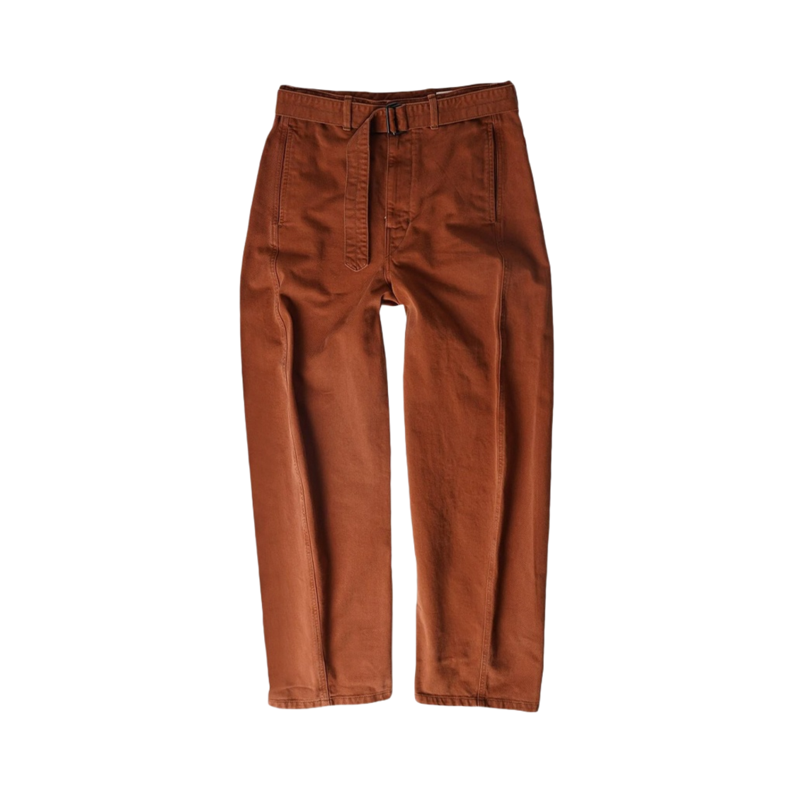 르메르 트위스트 벨트 팬츠 가먼트 다이드 데님 브릭 브라운(Lemaire Twisted Belted Pants Garment Dyed Denim Brick Brown)