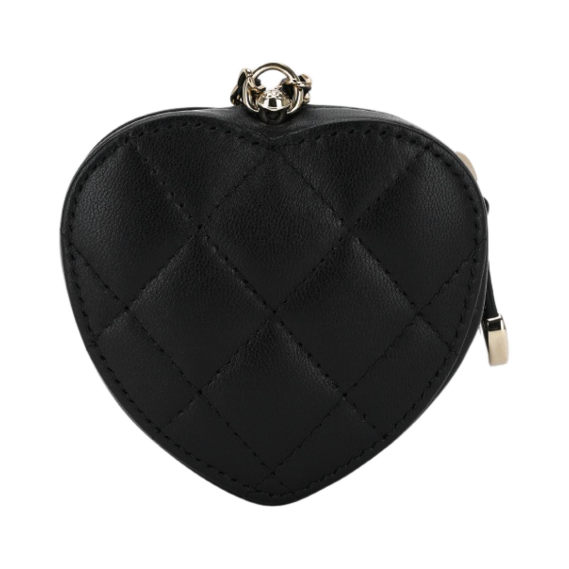 샤넬 하트 지퍼 네클리스 동전 지갑 램스킨 & 골드 메탈 블랙(Chanel Heart Zipped Coin Purse Necklace Lambskin & Gold Black) - 2