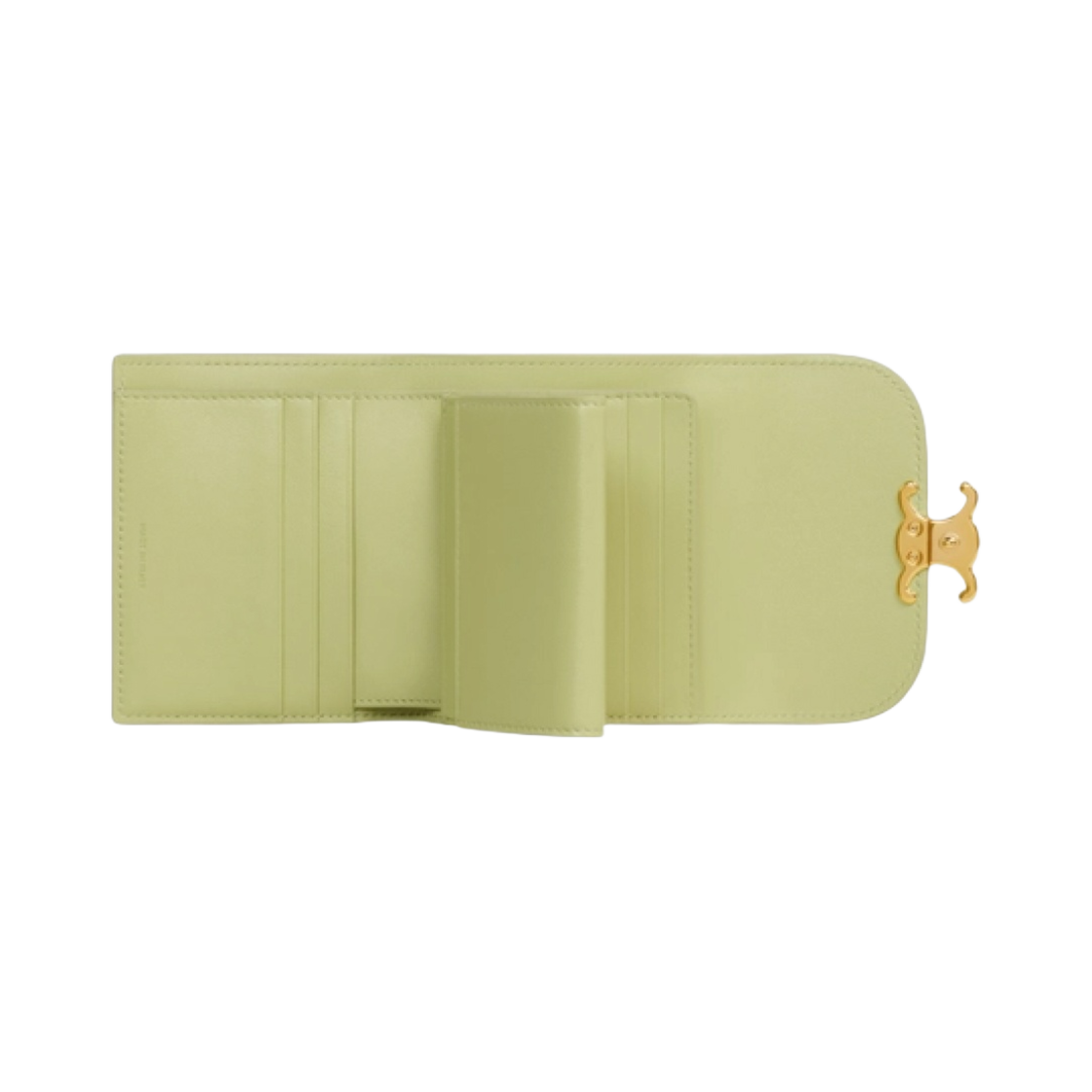 셀린느 샤이니 카프스킨 트리옹프 스몰 플랩 지갑 라이트 제이드(Celine Triomphe Small Flap Wallet in Shiny Calfskin Light Jade) - 2