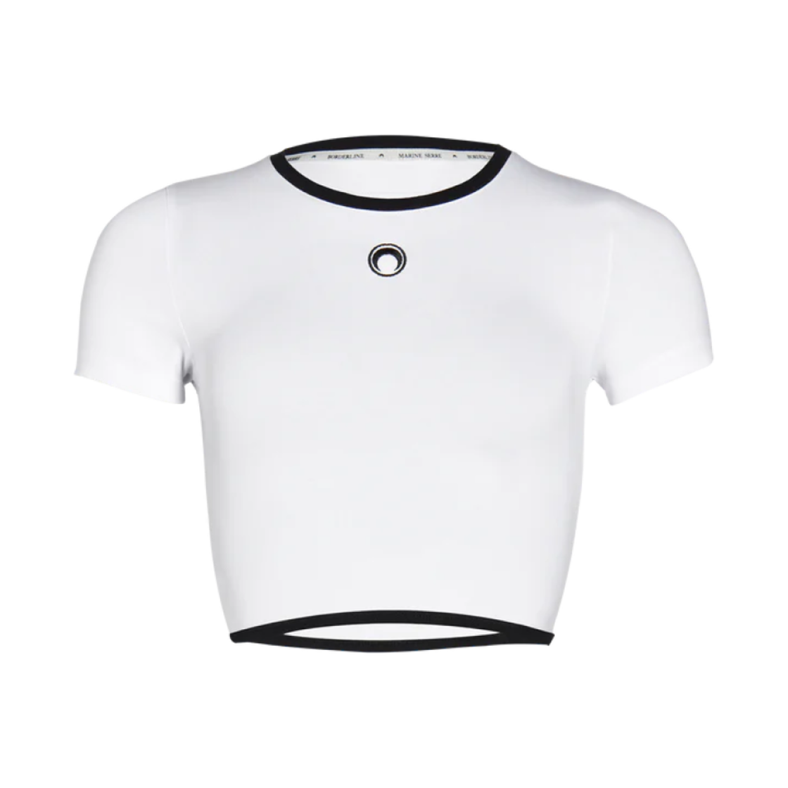 T337 (W) Marine Serre Organic Cotton Crop Top White