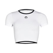 (W) Marine Serre Organic Cotton Crop Top White
