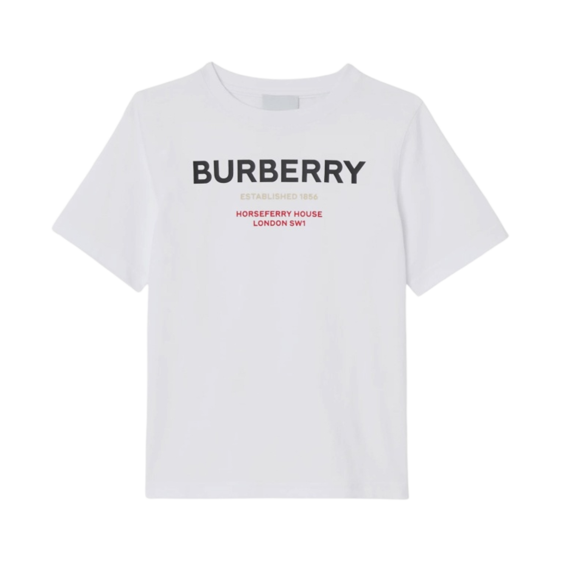 8064570 (Kids) Burberry Horseferry Print Cotton T-Shirt White