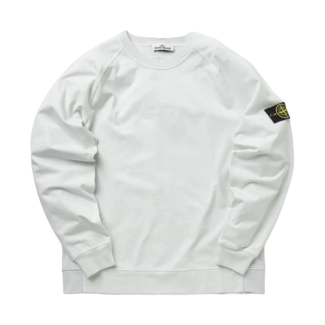 7615655Q1-V0003 Stone Island 655Q1 Heavy Cotton 82/22 Garment Dyed Crewneck Sweatshirt Ice - 22SS