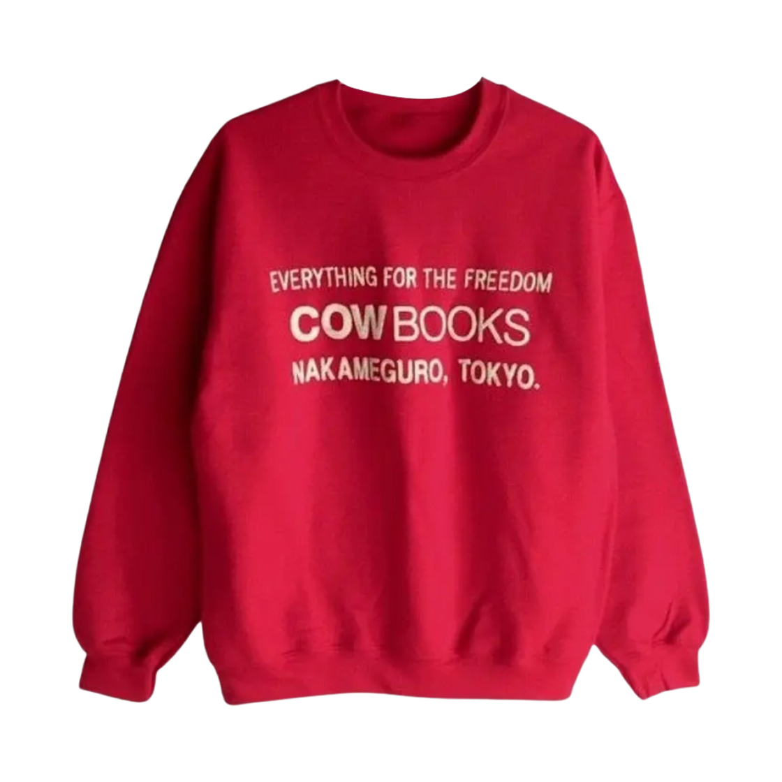 카우북스 북 벤더 스웨트셔츠 레드 아이보리(Cow Books Book Vendor Sweatshirt Red Ivory)