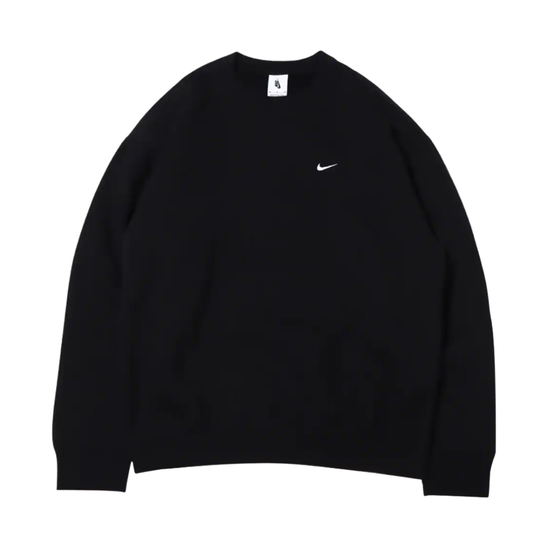 나이키 솔로 스우시 플리스 크루 블랙 - 아시아(Nike Solo Swoosh Fleece Crew Black - Asia)
