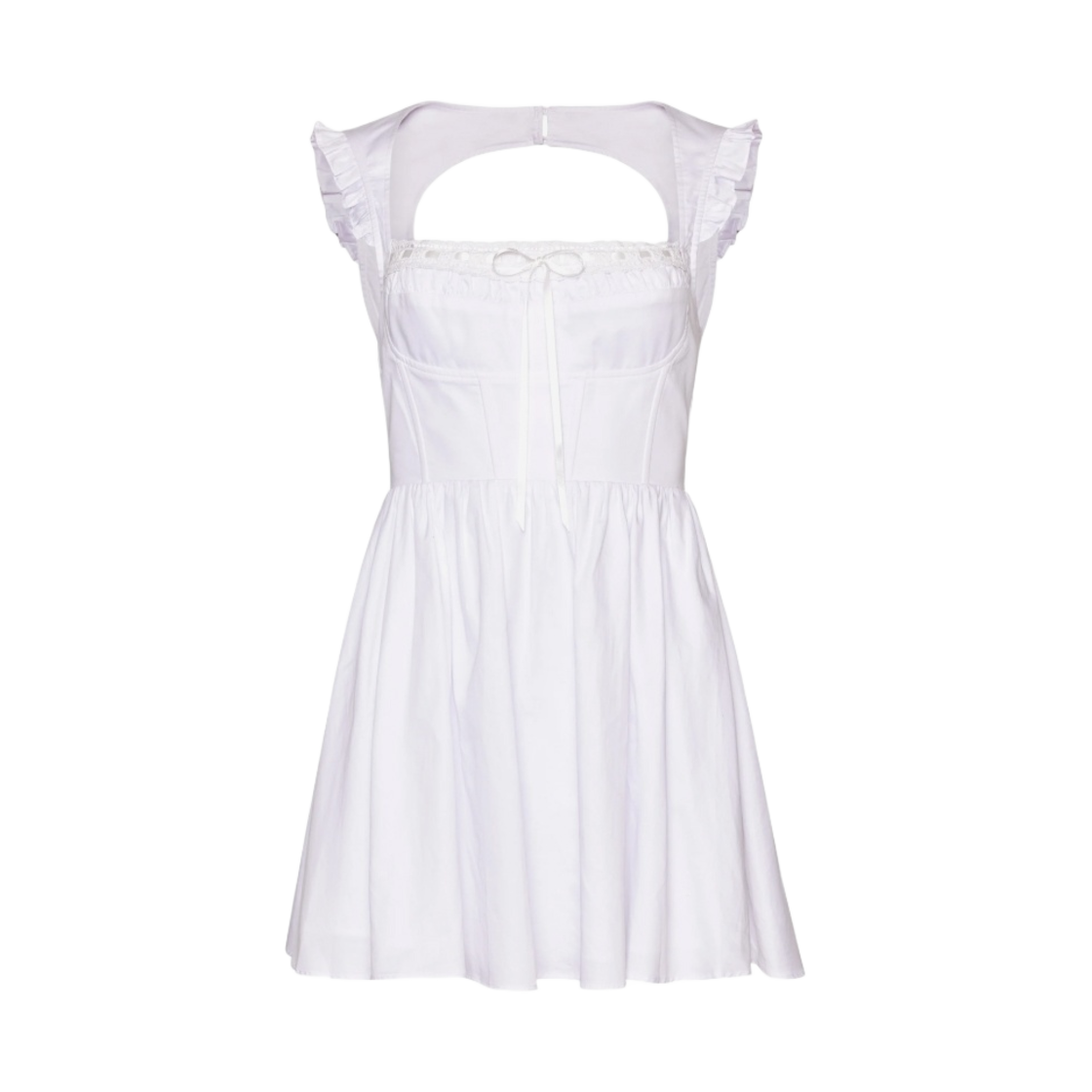 X23406W023WHITE (W) Guizio Bustier Corset Flare Dress White