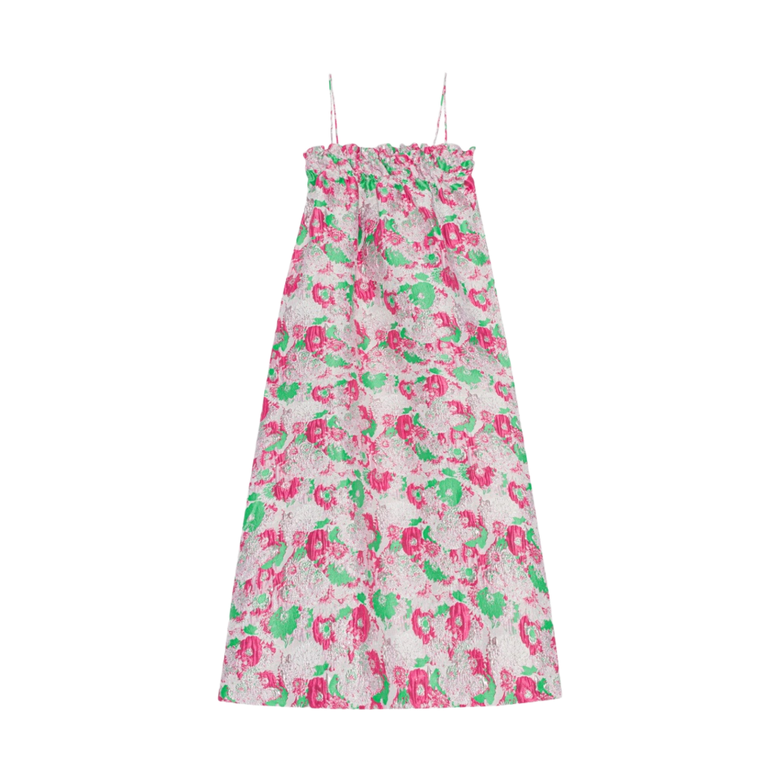(W) 가니 3D 자카드 스트랩 드레스 슈가 플럼((W) Ganni 3D Jacquard Strap Dress Sugar Plum) - 2
