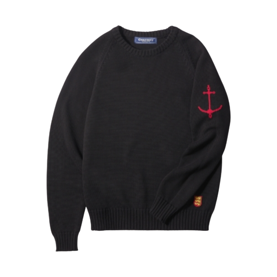 - Guernsey Woollens Raglan Cotton Net Sweater Black