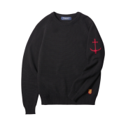 Guernsey Woollens Raglan Cotton Net Sweater Black