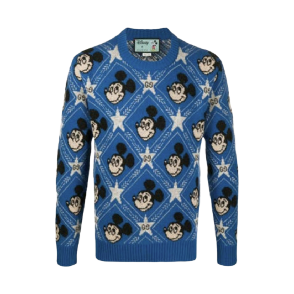 601563-XKA57-4318 Gucci Jacquard Mickey Mouse Knit Blue