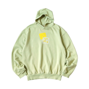 Kapital 30-Fleece Hooded Sweatshirt Peckish Rainbowy Patch Mint