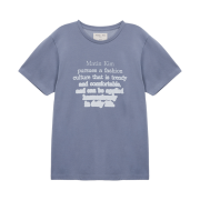 (W) Matin Kim Ink Spreaded Lettering Top Smoke Blue