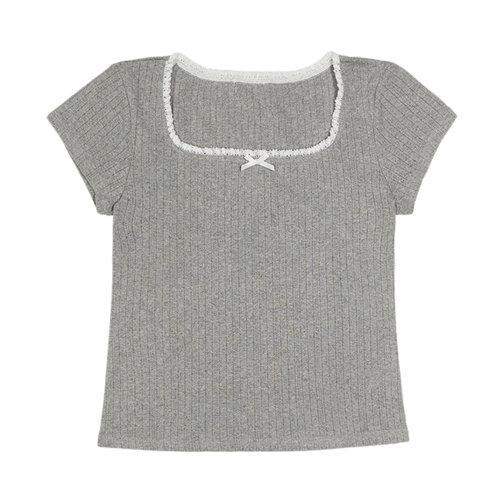 lr-044 Leterie Ribbon T-shirts Grey