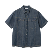Millo Archive Two Pocket Denim Half Shirts Fade Blue