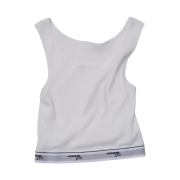 (W) Homme Girls Logo Cropped Tank Top White