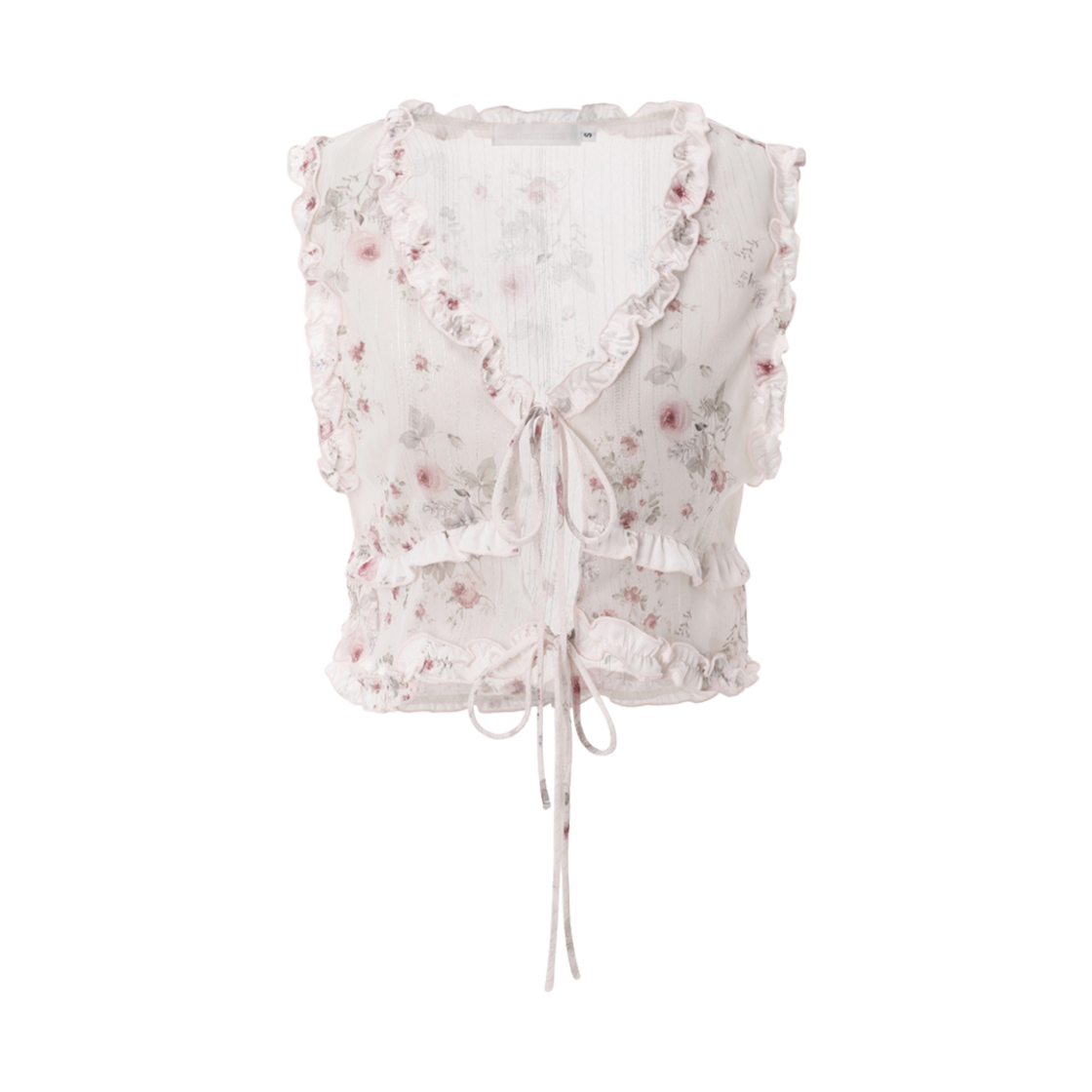 (W) 쓰리타임즈 플로리아 베스트 핑크((W) Threetimes Floria Vest Pink) - 1