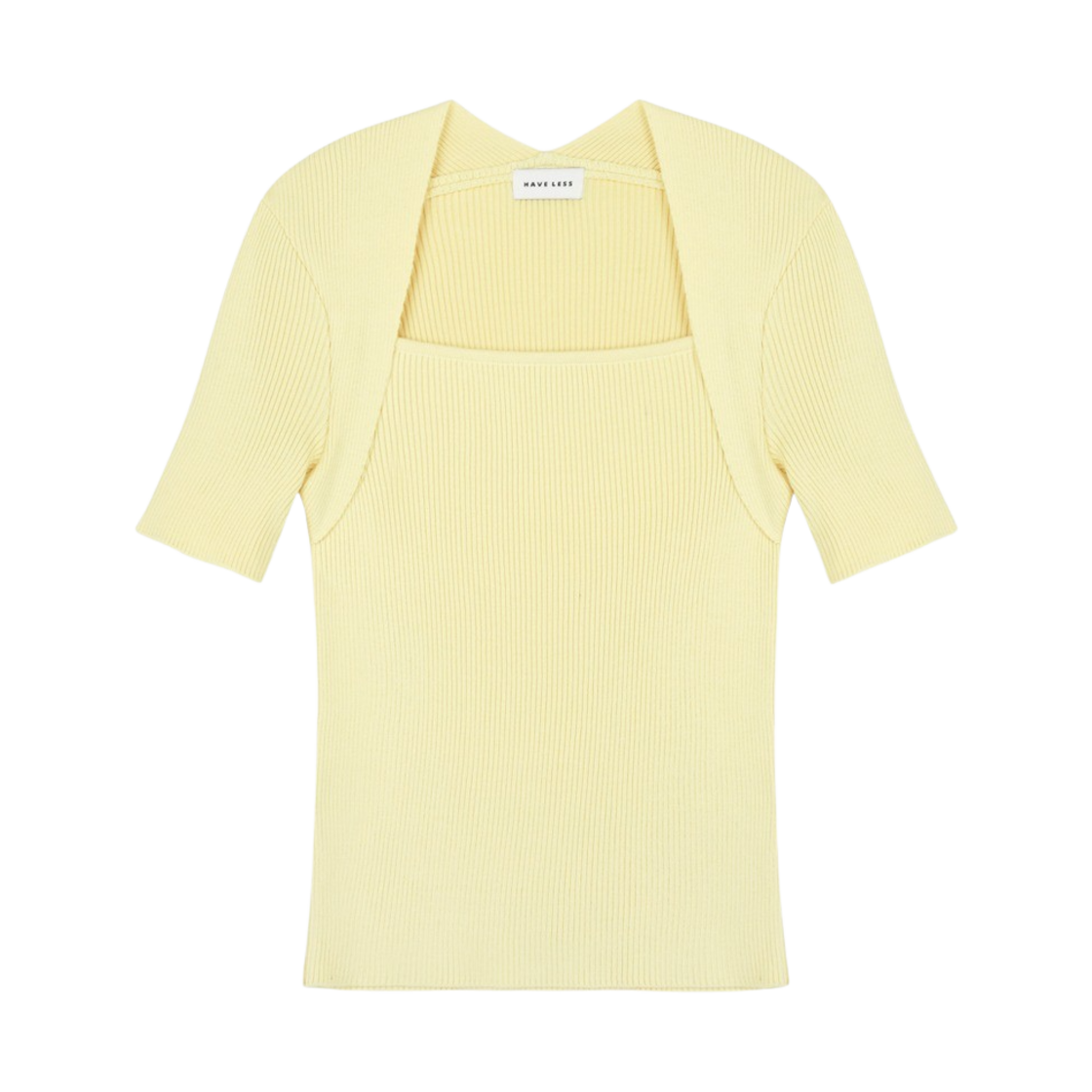 해브레스 우먼 엘라 모달 스퀘어넥 니트 탑 버터(Haveless Women Ella Modal Square Neck Knit Top Butter)