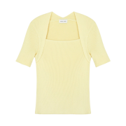 Haveless Women Ella Modal Square Neck Knit Top Butter