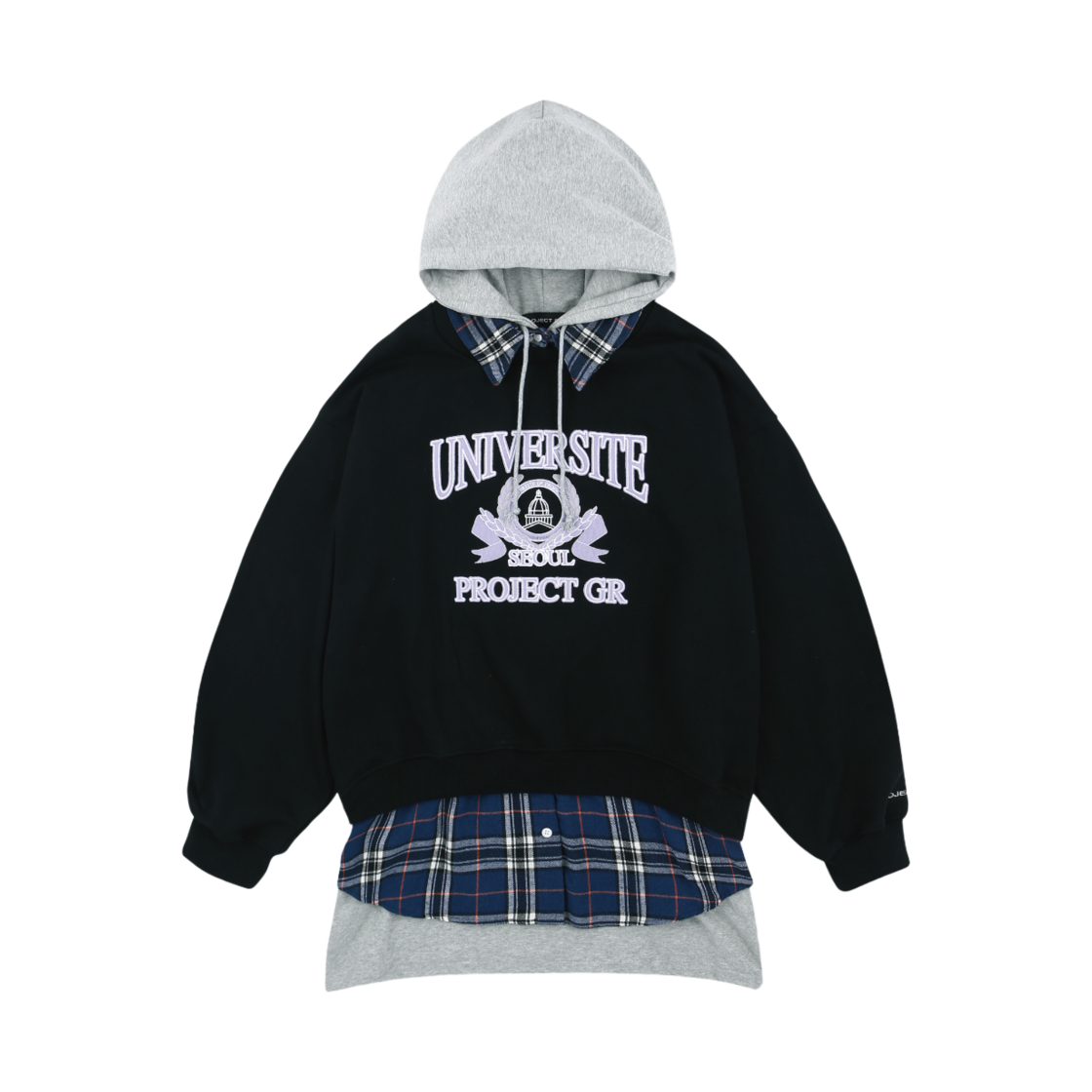 프로젝트지알 3 레이어드 스웻셔츠 블랙(Project G/R 3 Layered Sweatshirt Black)
