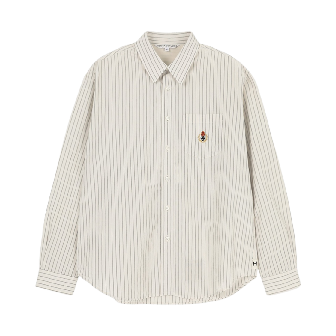 HFSC231SH06-T212 Heritage Floss Crest Striped Shirt Beige Black