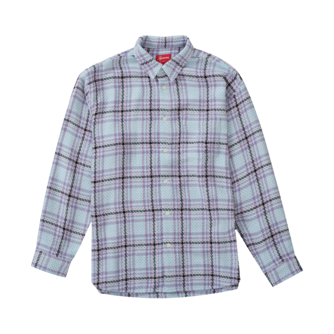 슈프림 바스켓 위브 플래이드 셔츠 라이트 블루 - 23SS