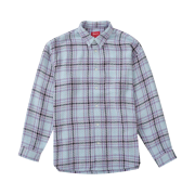 Supreme Basket Weave Plaid Shirt Light Blue - 23SS